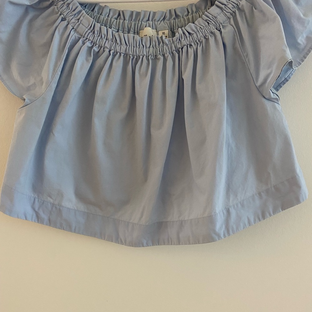 Wilfred Baby Blue Ruffle Crop, Size XS - Picture 4 of 10